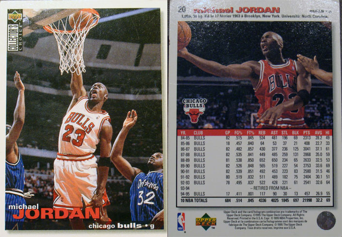 Mes cartes de collection - Histoire de Michael Jordan